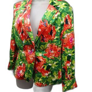 LAL (Live A Little) Spring Floral Blazer Multicolor. Woman's L. VNT, Retro......